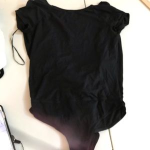 INTIMATELY FREE Size Medium Black draped bodysuit tee lightweight runs large